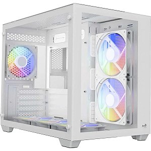 Gabinete Gamer Aerocool Dryft Mini Branco Com 6 fans ARGB