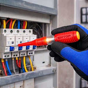 Chave Teste Testadora De Tensão 100v a 500v Neon Emtop