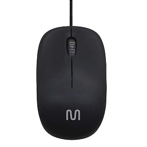 Mouse Multilaser Com Fio Plug&Play Usb Preto Mo255