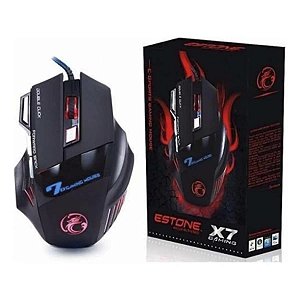 Mouse Gamer Óptico 3200 Dpi 7 Botões Led X7 SHINKA
