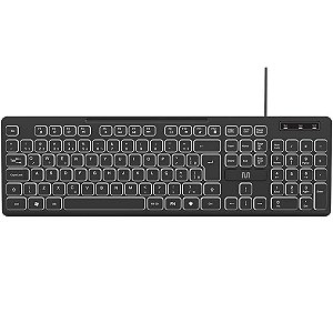 Teclado USB Multilaser Preto com LED Soft Silence TC268