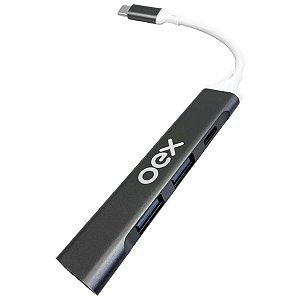 Mini Hub OEX HB106 1 Type-C + 3 Usb Prata