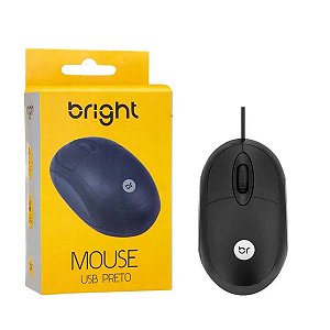 MOUSE OPTICO USB BRIGHT PRETO - 0106