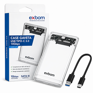 Case Gaveta Para HD 2,5 Externo Usb 3.1 Sata 6Gb/s Até 4 Tb