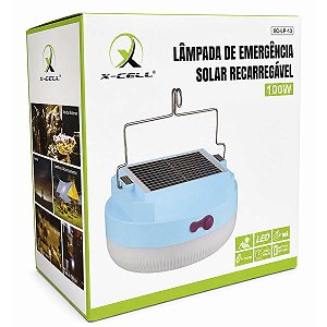 Lâmpada De Emergência Solar Recarregavel 100W XCell Xc-Lp-13