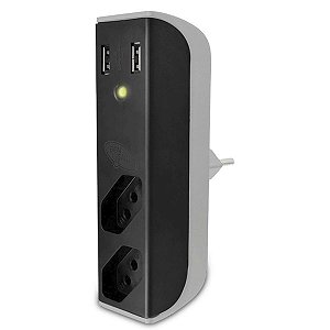 Filtro De Linha Com 2 Tomadas 10a + 2 Entradas Usb Bright