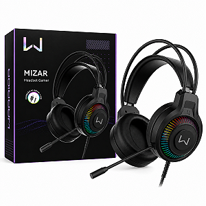 Fone Headset Gamer RGB Mizar Preto Warrior P2 e USB 3,5mm