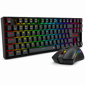 Combo Teclado e Mouse Gamer Wireless Redragon Mecânico