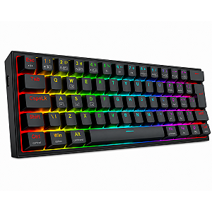 Teclado Mecânico Gamer Redragon Alcor RGB 60% Sem Fio Abnt2