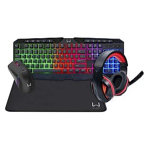 Combo Gamer Multi Warrior Teclado Mouse Headset e Mousepad