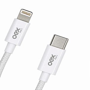 Cabo Usb-c Para Lightning 27w 1metro Branco Candy Oex Ce210