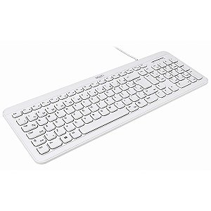 Teclado Com Fio Branco Slim Usb Cabo 1,8m Multi TC667