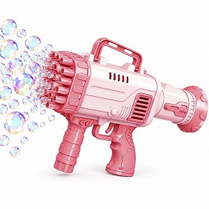 Pistola Bazuca De Bolha Giratoria 32 Furos Brq-Arm-25 Rosa