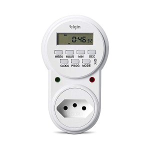 Timer Digital Elgin 20 Programações Semanais 10A Bivolt