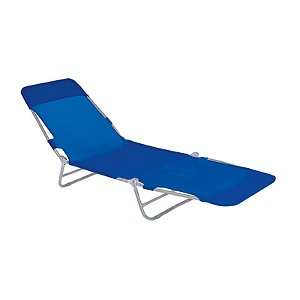Cadeira Espreguiçadeira Textilene Azul Marinho 100Kg 1,82m