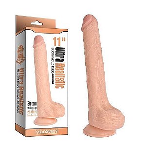 Prótese Ultra Macia com Ventosa e Escroto Pele 27,9 x 4cm - 7639