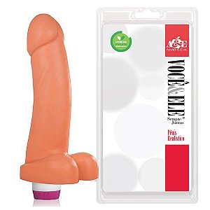 Prótese Maciça Jango com vibro e escroto Pele 20x4cm - ADAO85V