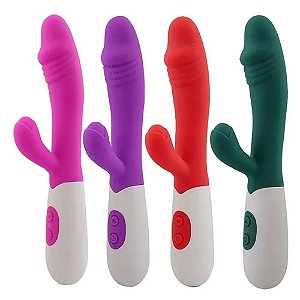 Vibrador Ponto G e Clitoriano 30 Modos de Vibração Recarregável Cores - 7319