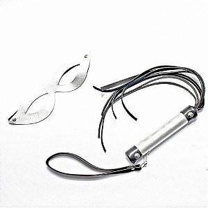 Kit Tiazinha com Chicote 20cm Luxo Prata Gliter - 2936