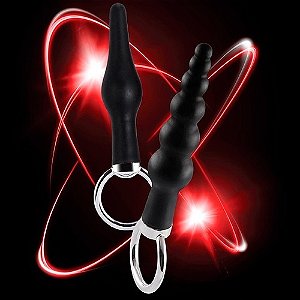 Plug anal Butt Plug com anel de tração - 7878