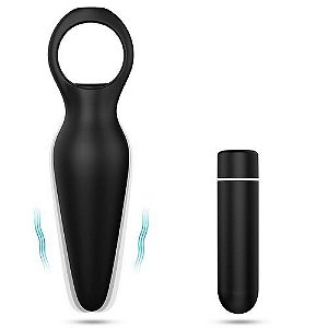 Plug Anal com capsula vibratória 2 em 1 uso ânus e vagina Recarregável - 1488