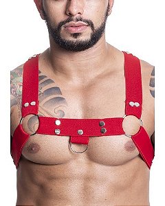 Harness em Elastico Vermelho com Metal - JS514