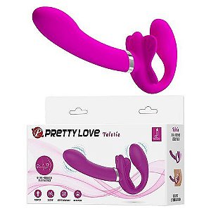 Vibrador de casal com Ponto G Strapless 12 Vibrações Recarregável - 6735