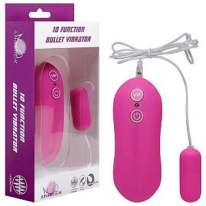 Vibrador Bullet Mini com fio 10 Vibrações Pink - 5790