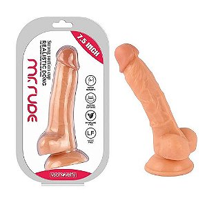 Protese Realística com Escroto e Ventosa Pele 19 x 3,5cm - 7642