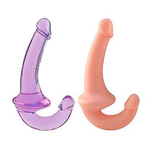 Protese strapless Casal Ativa Silicone com plug vaginal 14,5 x 3,4 cm - 8230