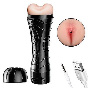 Masturbador Lanterna Formato Anus com Vibro Recarregável - 8279