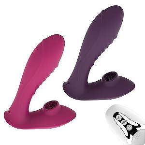 Vibrador de Ponto G e clitóris Recarregavél com Controle Remoto Roxo - 8603