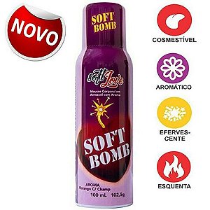Mousse Soft Bomb Efervescente Comestível Morango 95ml - 69690