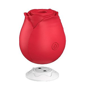 Vibrador Sucção Formato Rosa 10 Funções Recarregável - 7288