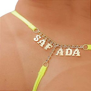 Tanga Fio Dental Amarelo Neon Safada - 28852