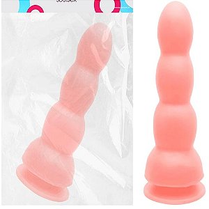 Plug Anal Macio com ventosa Pele 17,5 X 5 cm - 32263