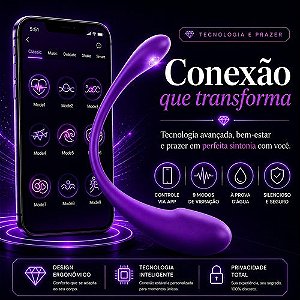 Vibrador Estimulador de Ponto G por Aplicativo Recarregável Roxo - 34206
