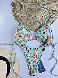 Biquíni Cortininha Estampado - Conchas