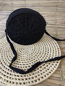 Bolsa Preta para Praia Crochê