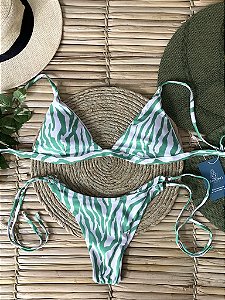 Biquini Aviação Tecido UV - Zebra Verde