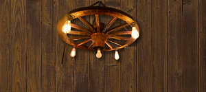 Lustre Rústico Roda Carroça Antiga Original - 80cm