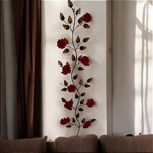 Arranjo Decorativo em Ferro com Rosas Artesanal / Quadro Decorativo 9 rosas