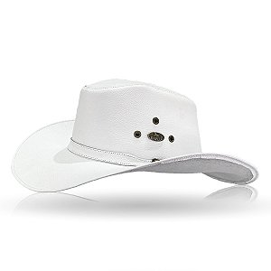 Chapéu de couro branco