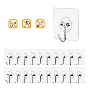 Kit 3 ganchos adesivos parede multifuncional