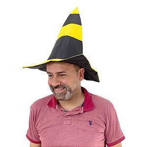 CHAPEU CONE PRETO/AMARELO REF. 012