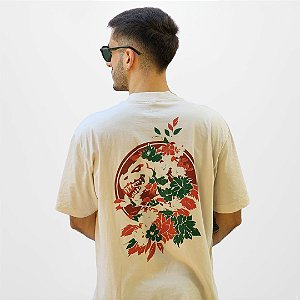 Camiseta Oversized Palha Estampada
