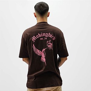Camiseta Oversized Mockingbird Marrom