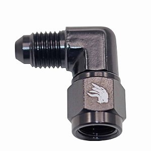 Conexão Curta 90° Femea 4ANx4AN Macho All Black - Cód.9465