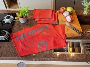 PANO GOURMET VERMELHO - 11 TRAMAS - 50X70CM - KIT C/ 3 UNIDADES