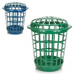 CESTO REDONDO TELADO COM TAMPA P/ ROUPAS - 30 LITROS